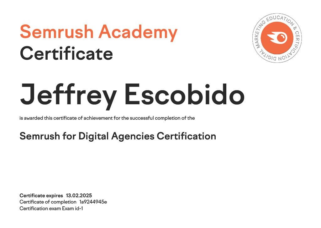 Semrush For Digital Agencies Certification