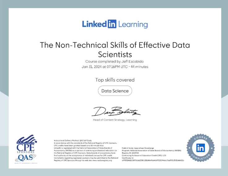 Data Science Certified